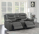 Coaster Flamenco Tufted Upholstered Power Loveseat with Console Charcoal Model 610205P