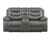 Coaster Flamenco Tufted Upholstered Power Loveseat with Console Charcoal Model 610205P