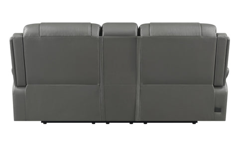 Coaster Flamenco Tufted Upholstered Power Loveseat with Console Charcoal Model 610205P