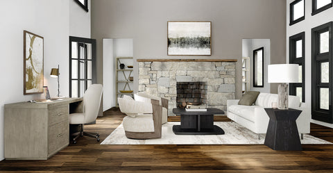 Hooker Furniture Living Room Linville Falls Shou Sugi Ban Square Cocktail Table