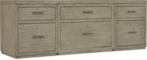 Hooker Furniture Home Office Linville Falls Credenza - 84in Top-2 Small Files and Lateral File