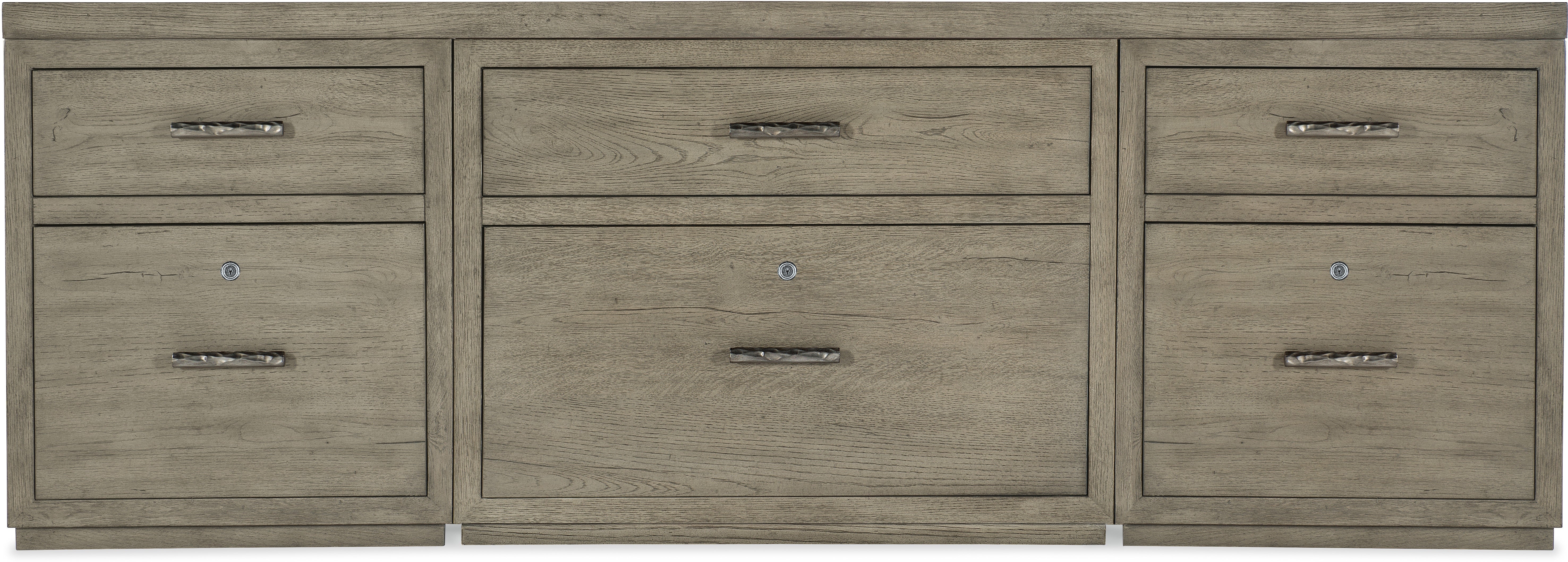 Hooker Furniture Home Office Linville Falls Credenza - 84in Top-2 Small Files and Lateral File