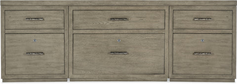 Hooker Furniture Home Office Linville Falls Credenza - 84in Top-2 Small Files and Lateral File