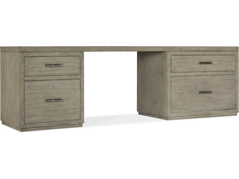 Hooker Furniture Home Office Linville Falls Desk - 96in Top-Small File and Lateral File