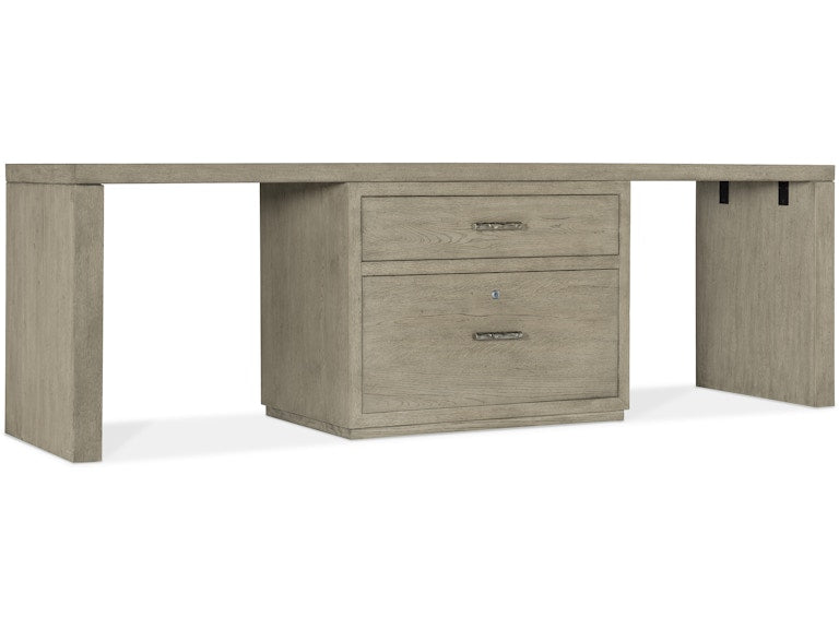 Hooker Furniture Home Office Linville Falls Desk - 96in Top-Lateral File and 2 Legs