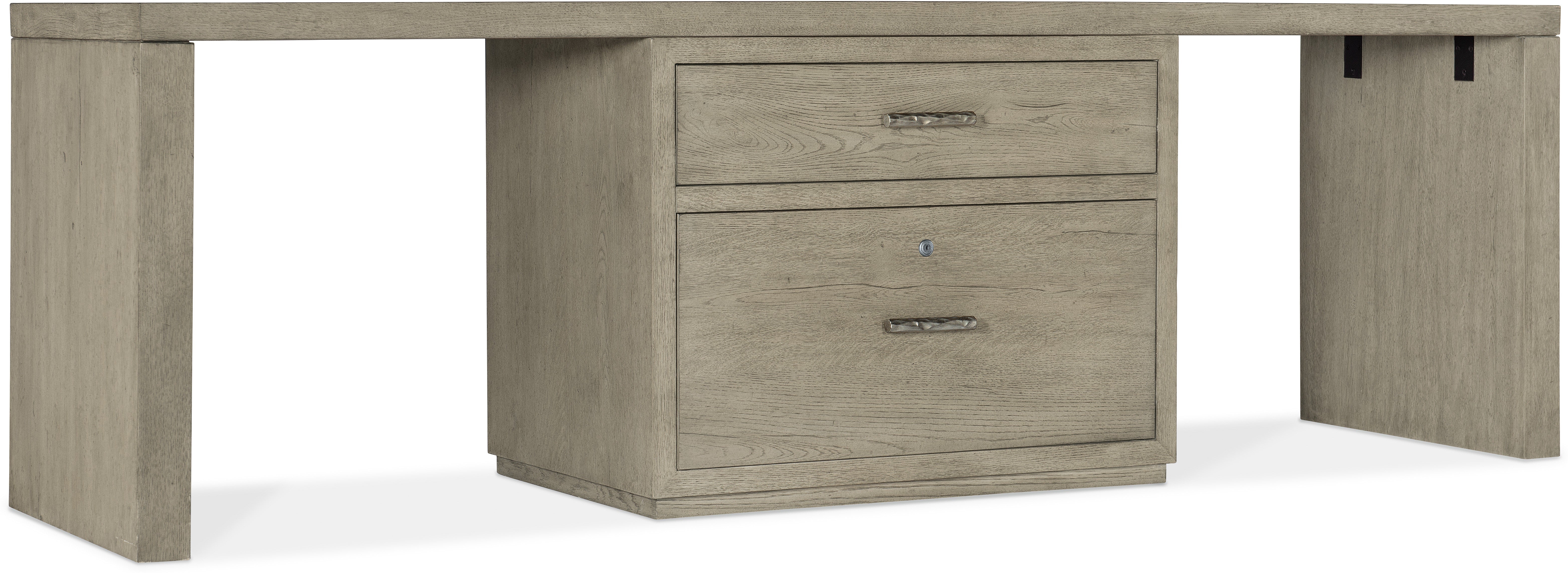 Hooker Furniture Home Office Linville Falls Desk - 96in Top-Lateral File and 2 Legs