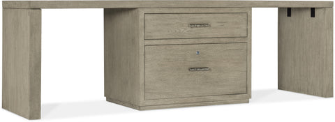 Hooker Furniture Home Office Linville Falls Desk - 96in Top-Lateral File and 2 Legs