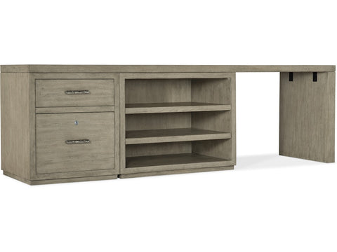 Hooker Furniture Home Office Linville Falls Desk - 96in Top-Small File-Open and Leg
