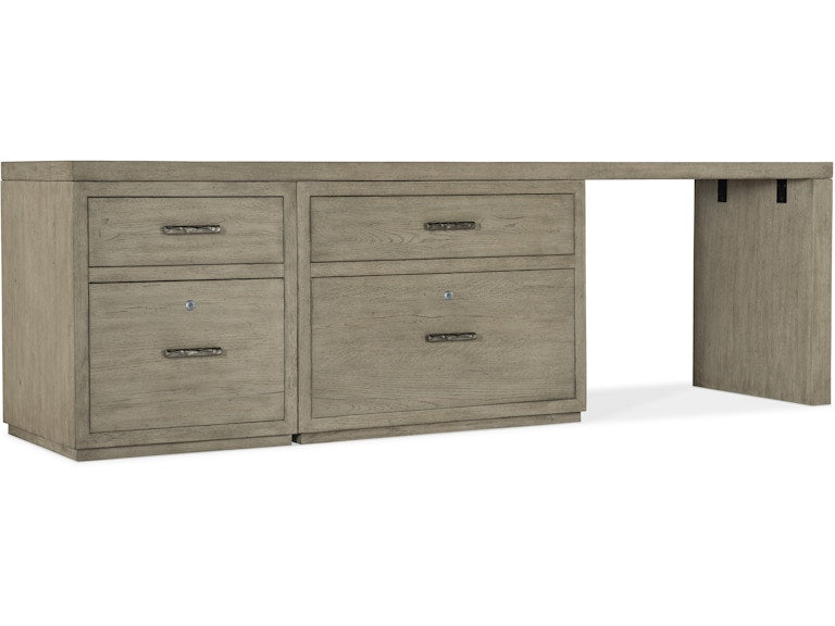 Hooker Furniture Home Office Linville Falls Desk - 96in Top-Small File-Lateral File and Leg