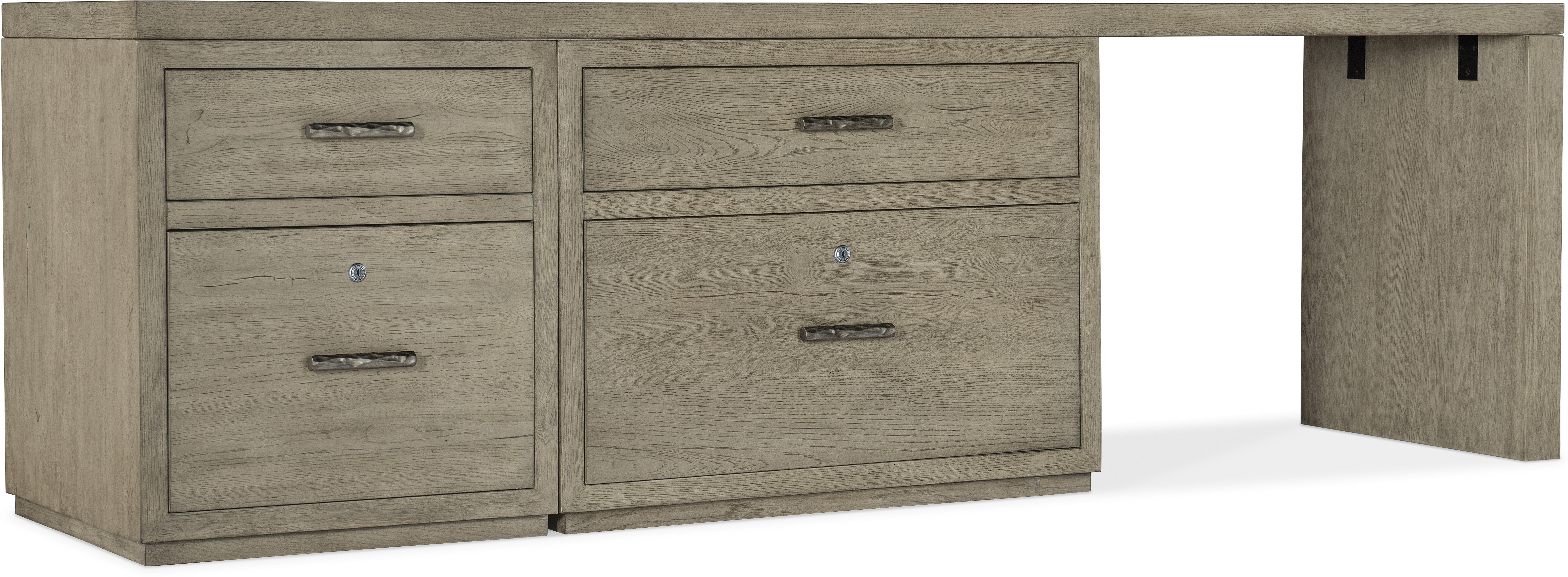 Hooker Furniture Home Office Linville Falls Desk - 96in Top-Small File-Lateral File and Leg