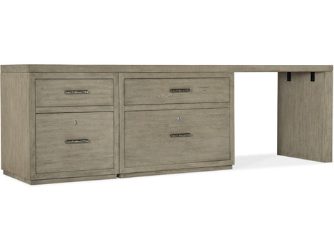 Hooker Furniture Home Office Linville Falls Desk - 96in Top-Small File-Lateral File and Leg