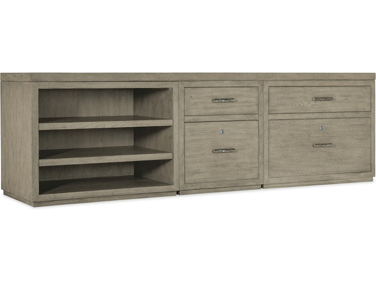 Hooker Furniture Home Office Linville Falls Credenza - 96in Top-Small File-Lateral File and Open