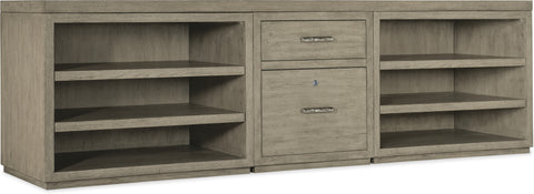 Hooker Furniture Home Office Linville Falls Credenza - 96in Top-Small File and 2 Opens