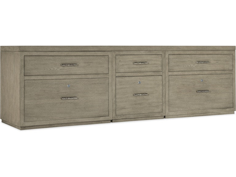 Hooker Furniture Home Office Linville Falls Credenza - 96in Top-Small File and 2 Lateral Files