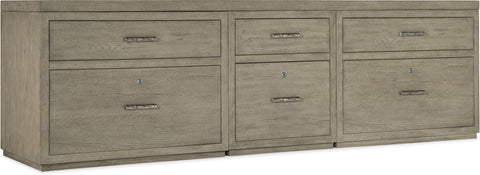 Hooker Furniture Home Office Linville Falls Credenza - 96in Top-Small File and 2 Lateral Files