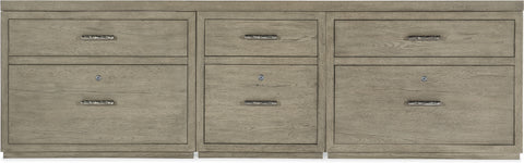 Hooker Furniture Home Office Linville Falls Credenza - 96in Top-Small File and 2 Lateral Files
