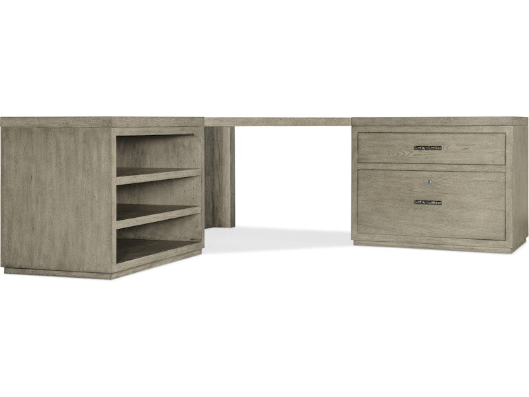 Hooker Furniture Home Office Linville Falls Corner Combo-2-36in Tops-Open and Lateral File
