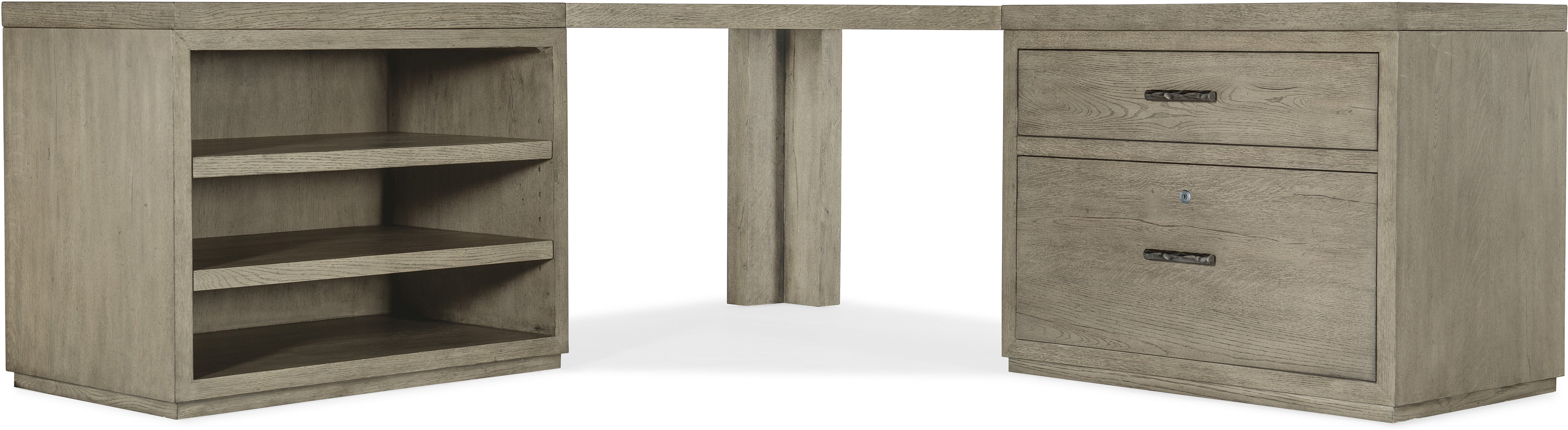 Hooker Furniture Home Office Linville Falls Corner Combo-2-36in Tops-Open and Lateral File