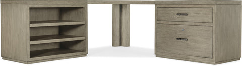 Hooker Furniture Home Office Linville Falls Corner Combo-2-36in Tops-Open and Lateral File