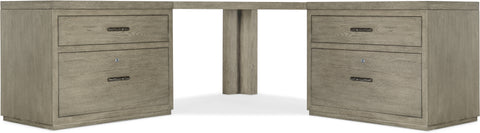 Hooker Furniture Home Office Linville Falls Corner Combo-2-36in Tops-2 Lateral Files