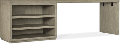 Hooker Furniture Home Office Linville Falls Desk - 96in Top-Open Desk Cabinet and 1 Leg