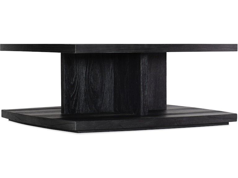 Hooker Furniture Living Room Linville Falls Shou Sugi Ban Square Cocktail Table