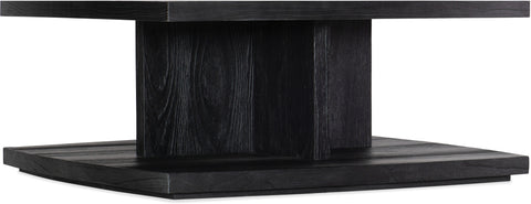 Hooker Furniture Living Room Linville Falls Shou Sugi Ban Square Cocktail Table