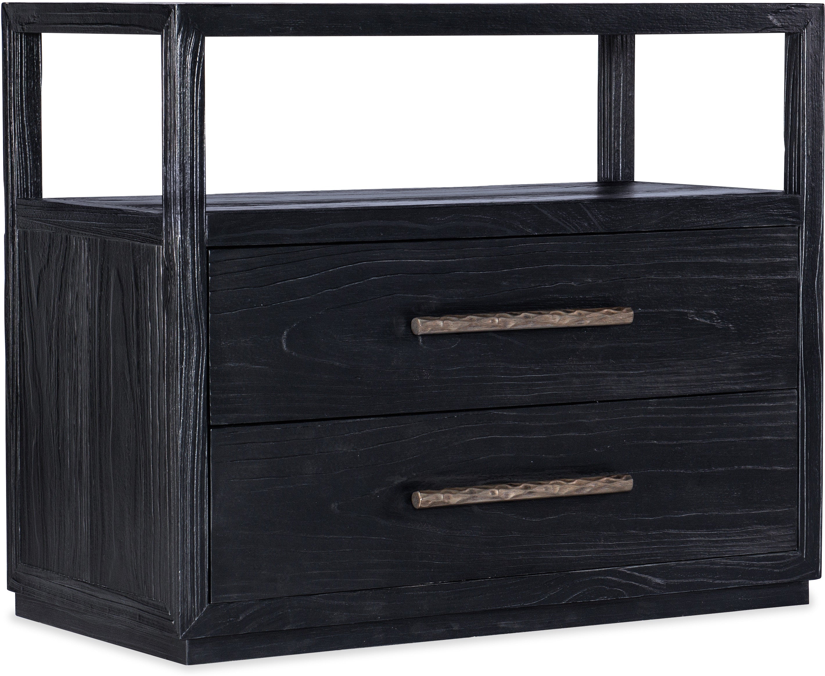 Hooker Furniture Bedroom Linville Falls Shou Sugi Ban Two Drawer Nightstand