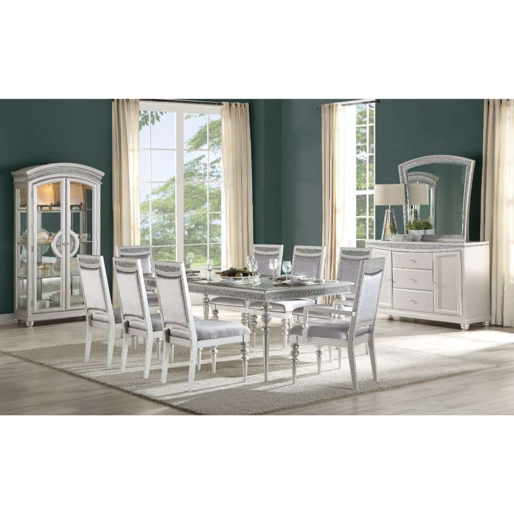 ACME Maverick Platinum Finish Maverick Dining Table Model 61800
