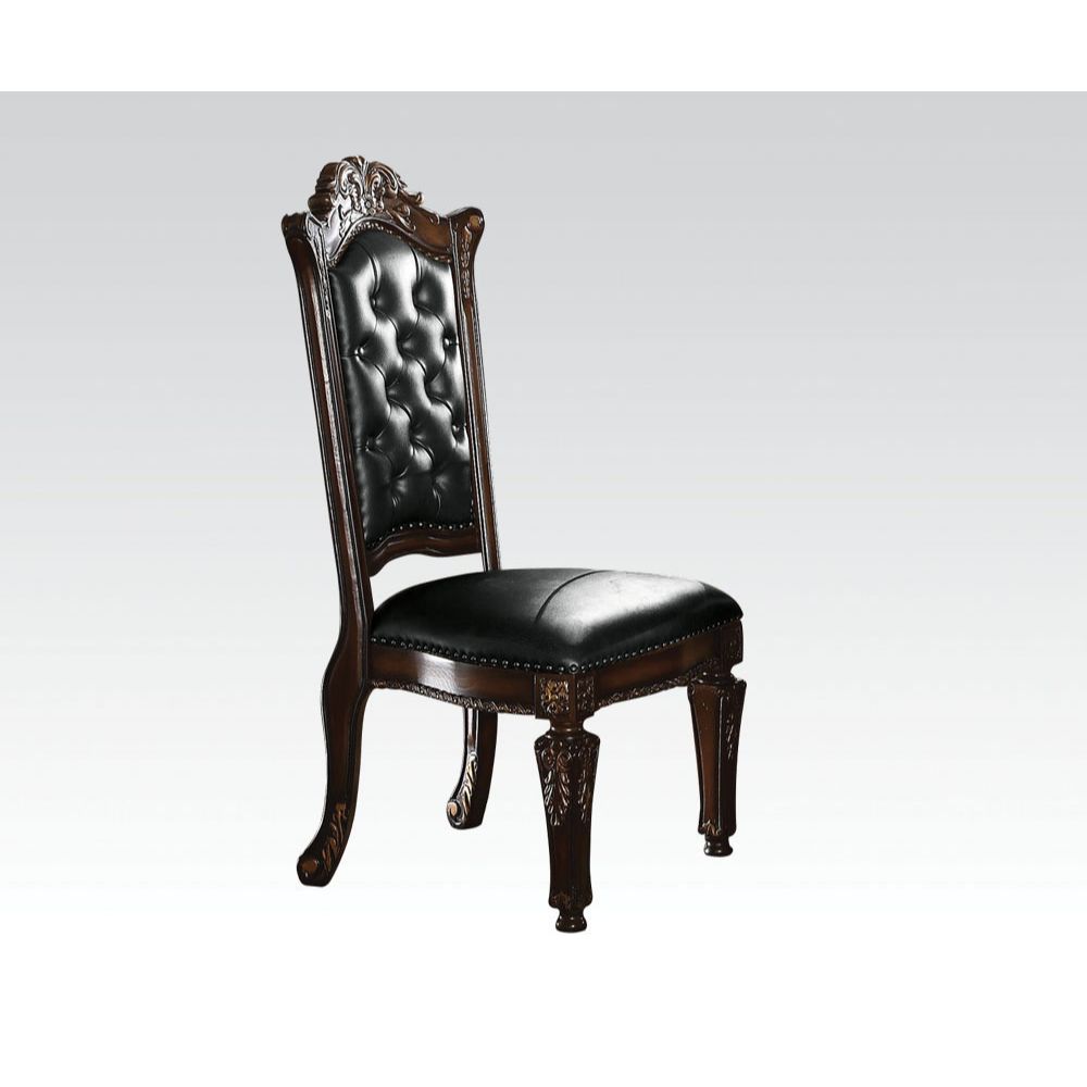 ACME Vendome Cherry PU & Cherry Finish Vendome Side Chair (Set-2) Model 62004