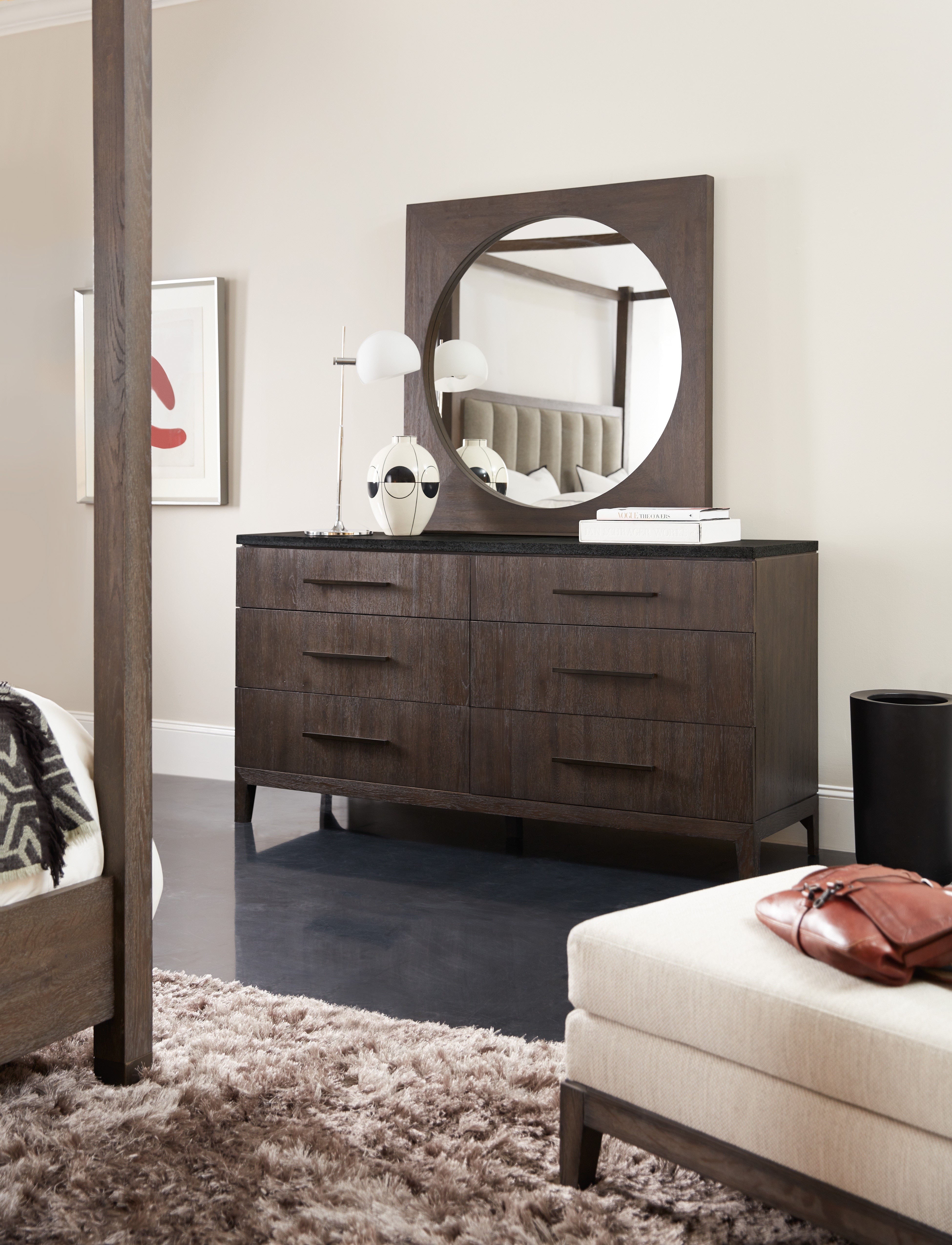 Hooker Furniture Bedroom Miramar Aventura Raphael Six-Drawer Stone Top Dresser
