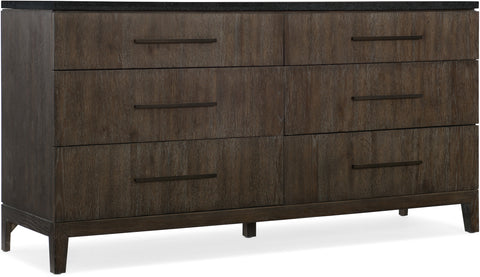 Hooker Furniture Bedroom Miramar Aventura Raphael Six-Drawer Stone Top Dresser