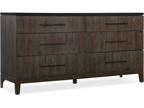 Hooker Furniture Bedroom Miramar Aventura Raphael Six-Drawer Stone Top Dresser