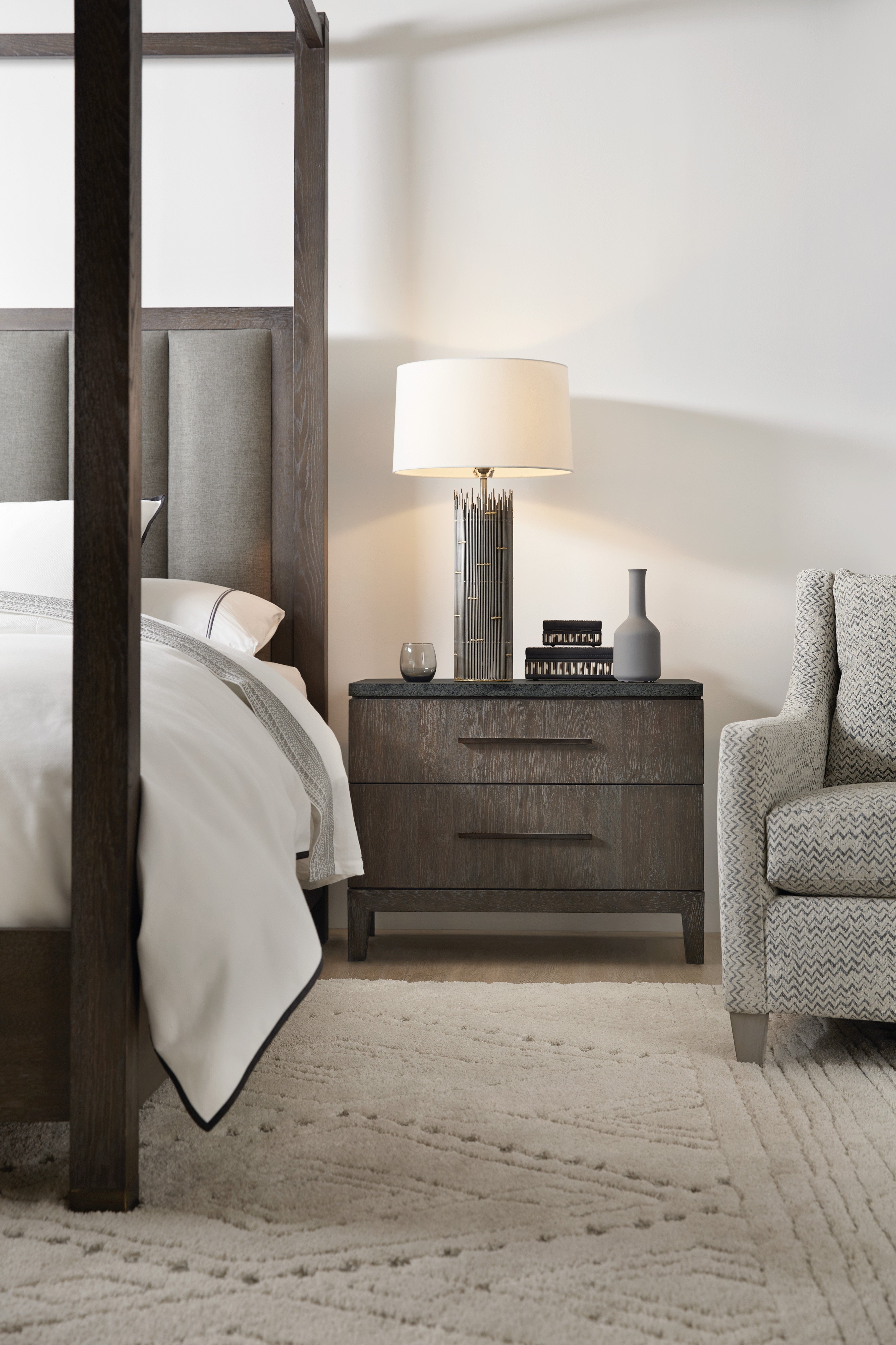 Hooker Furniture Bedroom Miramar Aventura San Marcos Stone Top Nightstand