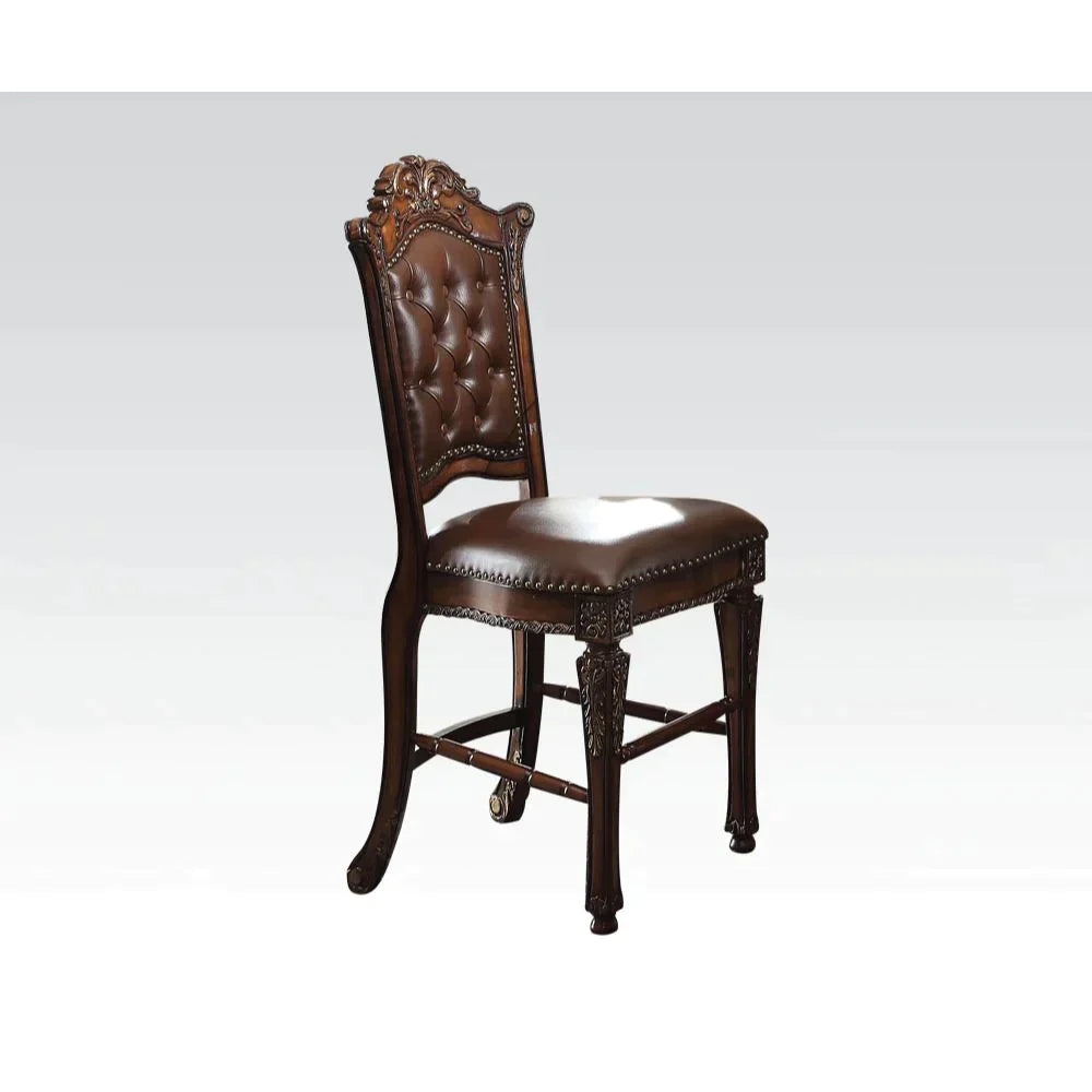 Vendome PU & Cherry Counter Height Chair Model 62034 By ACME Furniture