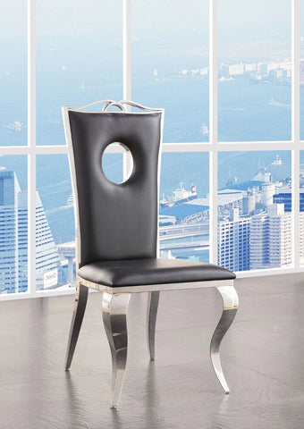 Cyrene PU & Stainless Steel Side Chair Model 62078 By ACME Furniture