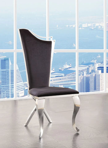 Cyrene Fabric & Stainless Steel Side Chair Model 62079 By ACME Furniture