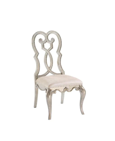 Esteban Ivory Velvet & Antique Champagne Finish Side Chair Model 62202 By ACME Furniture