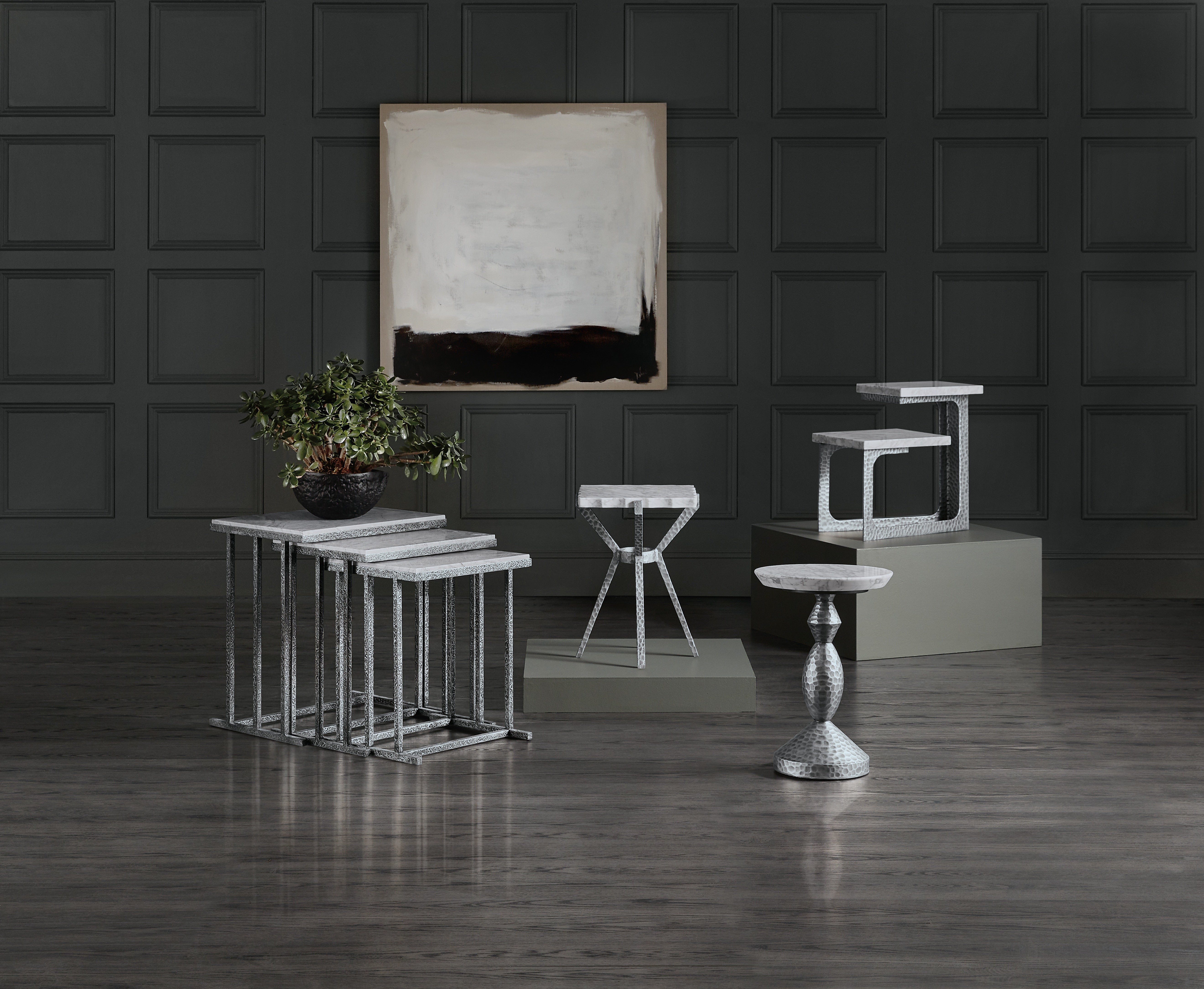 Hooker Furniture Living Room Melange Bianca Nesting Tables