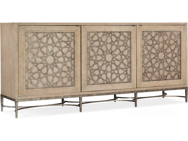 Hooker Furniture Home Entertainment Melange Suzani Three Door Entertainment Console