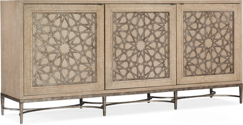 Hooker Furniture Home Entertainment Melange Suzani Three Door Entertainment Console