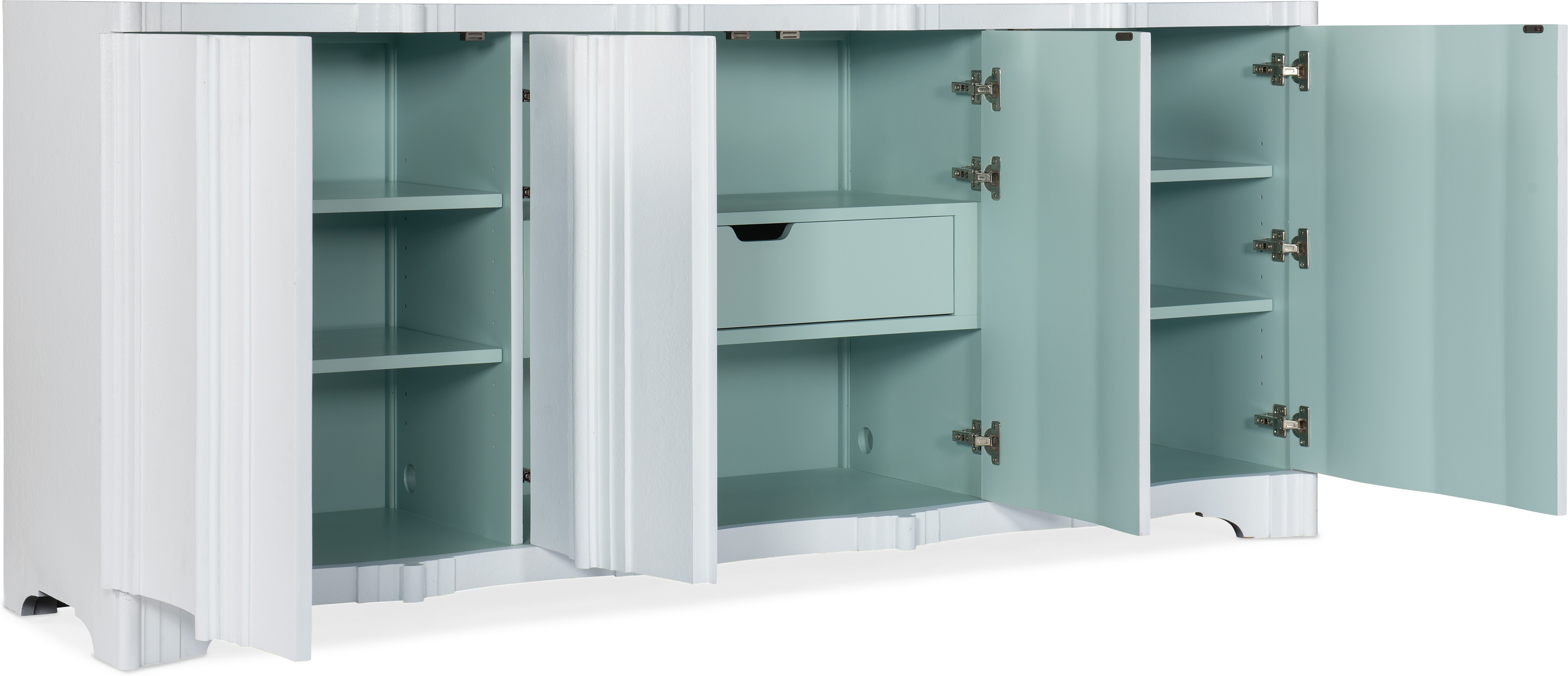 Hooker Furniture Home Entertainment Melange Corinth Four Door Entertainment Console