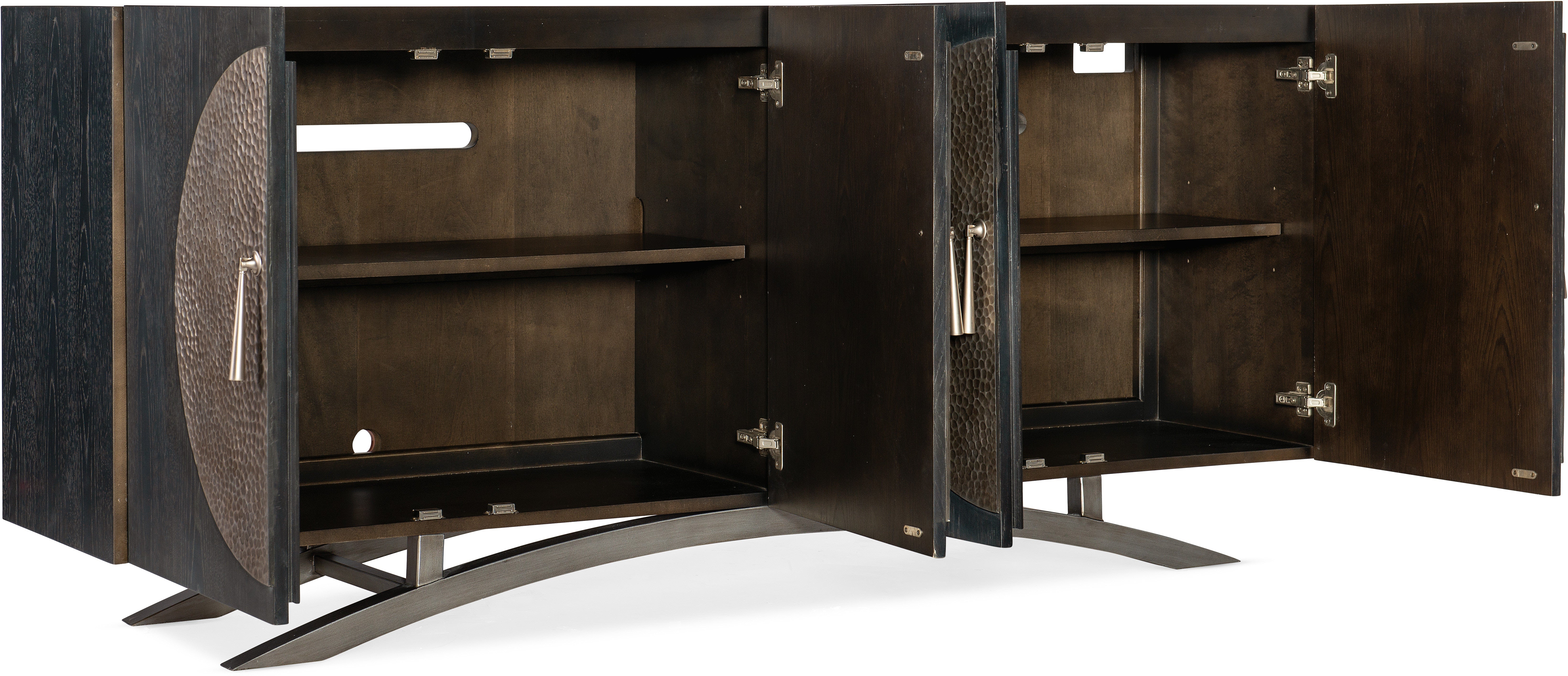 Hooker Furniture Home Entertainment Melange Nolita Four Door Entertainment Console