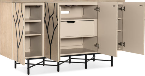 Hooker Furniture Home Entertainment Melange Branched Four Door Entertainment Credenza