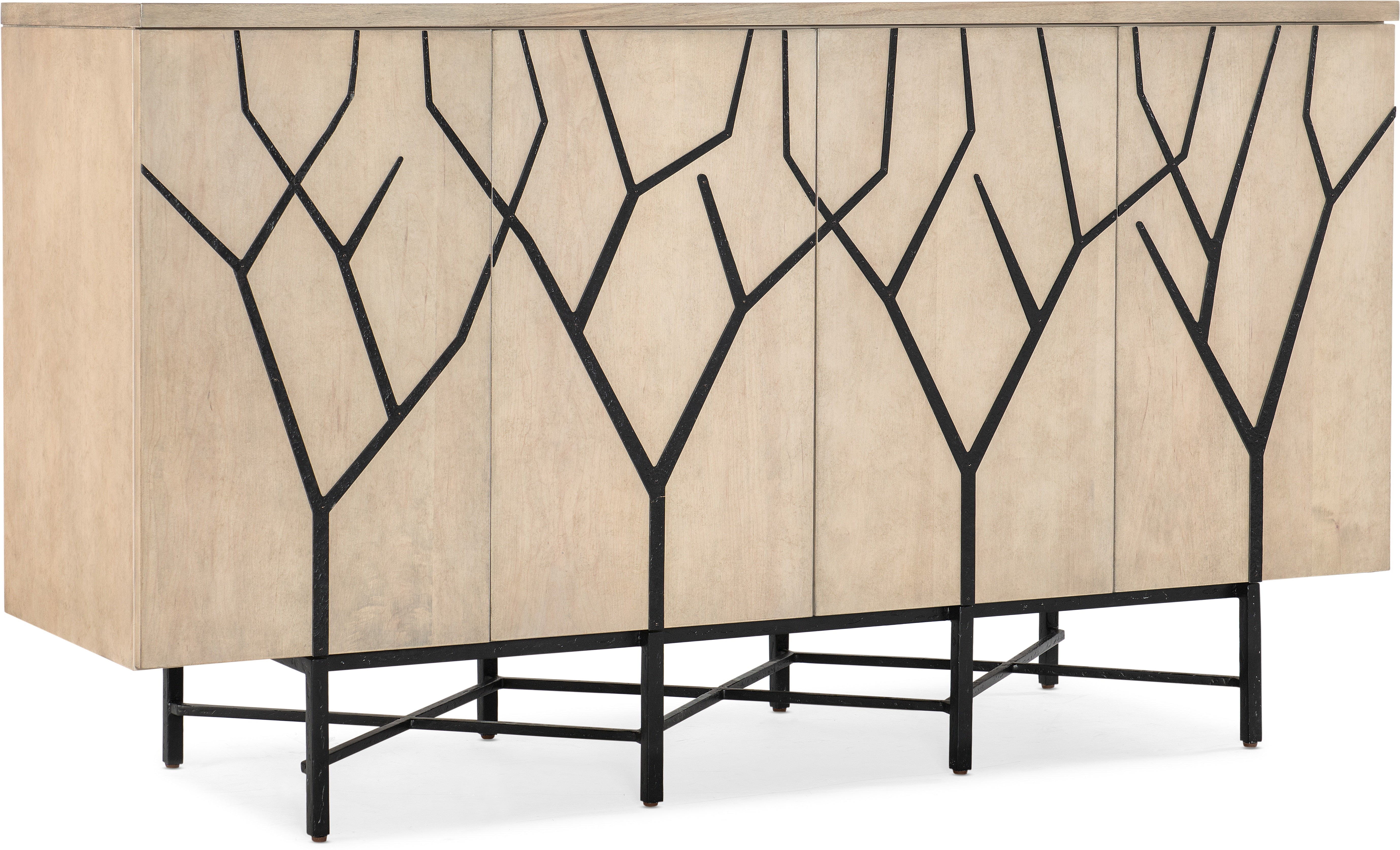 Hooker Furniture Home Entertainment Melange Branched Four Door Entertainment Credenza