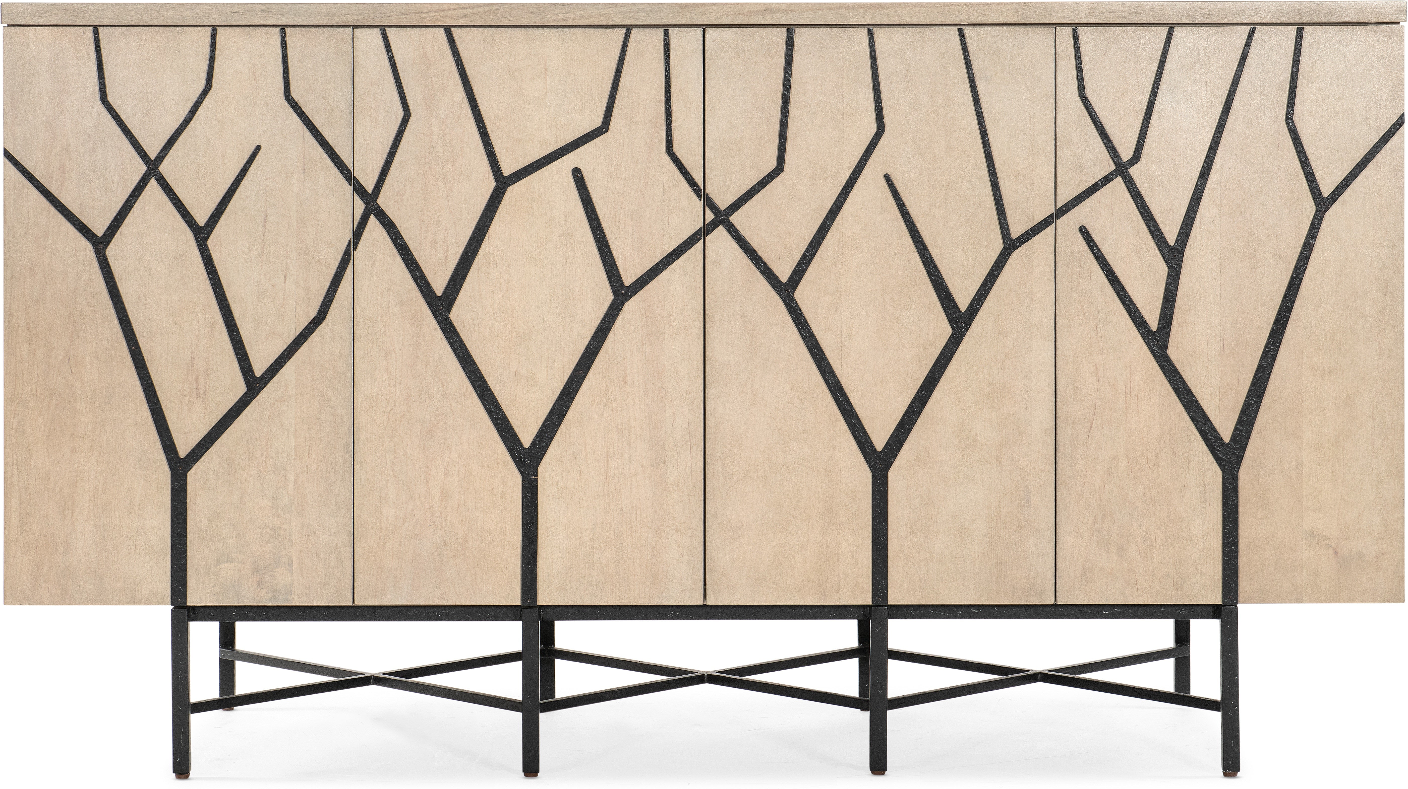 Hooker Furniture Home Entertainment Melange Branched Four Door Entertainment Credenza