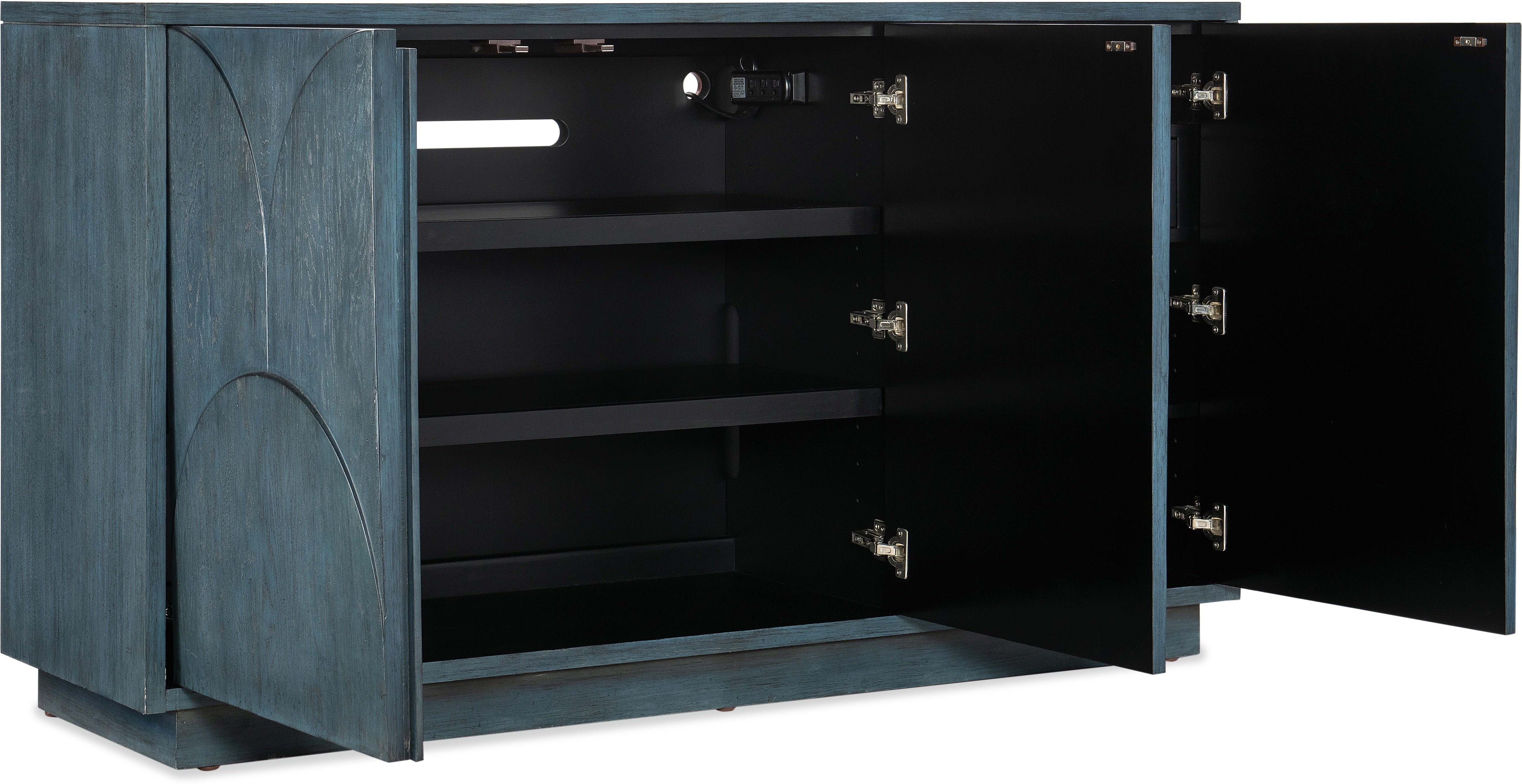 Hooker Furniture Home Entertainment Melange Round Valley Three Door Entertainment Credenza