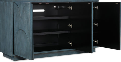 Hooker Furniture Home Entertainment Melange Round Valley Three Door Entertainment Credenza