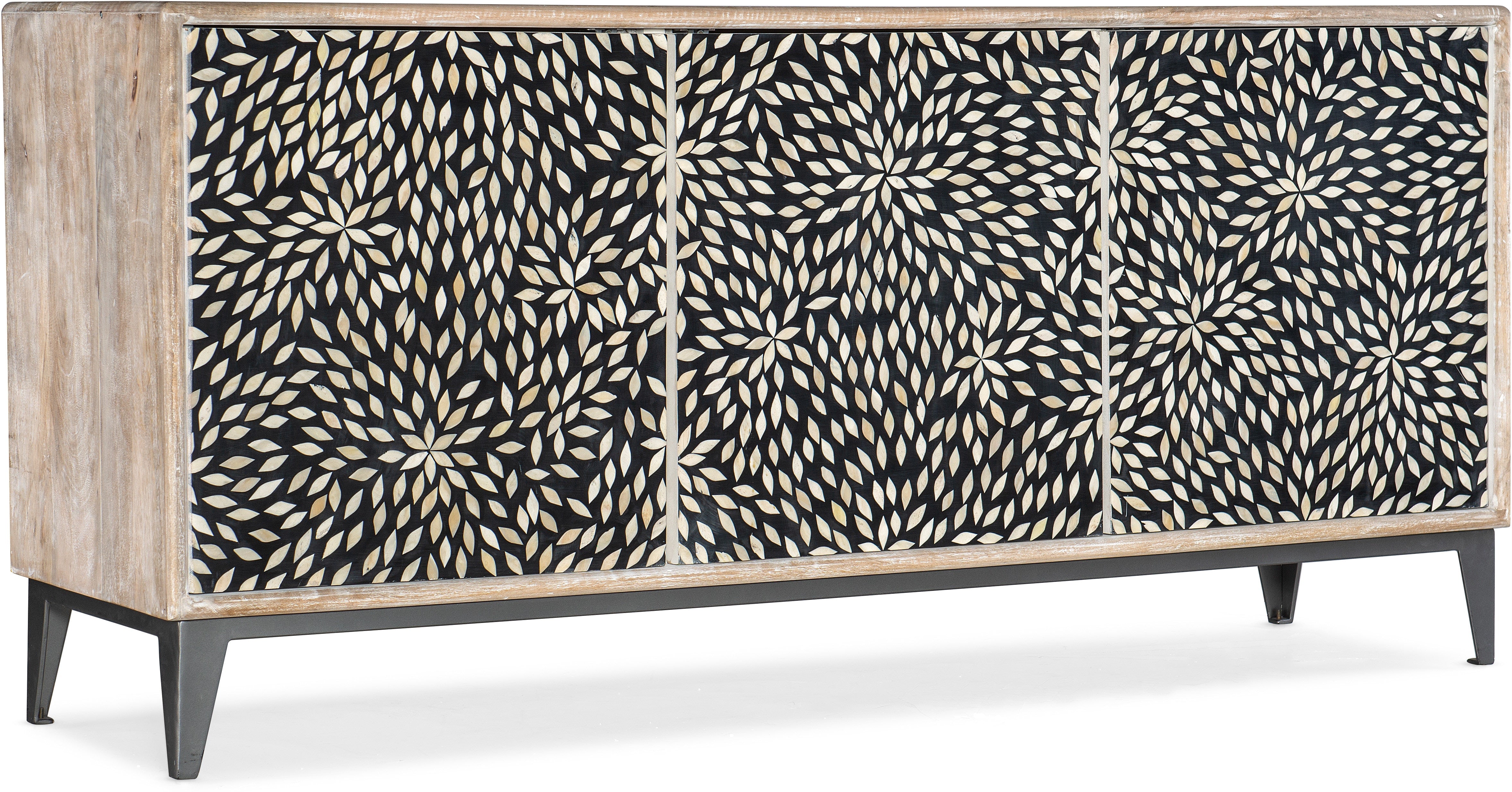 Hooker Furniture Living Room Melange Petrina Three Door Credenza