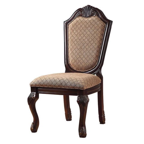 Chateau De Ville Fabric & Espresso Side Chair Model 64077A By ACME Furniture